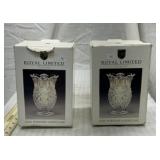 Pair of crystal hurricane candles