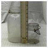 2 vintage glass canning jars