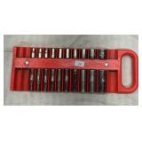 Craftsman 1/4 drive Easy Read SAE sockets w/holder