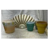 Flower pots and wall pocket