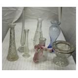 7 glass vases
