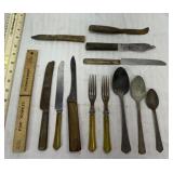 Vintage flatware and kitchen knives
