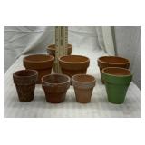 8 clay flower pots