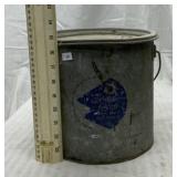 Galvanized minnow bucket