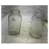 2  vintage glass jars