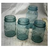 4 Blue ball canning jars