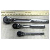 3 Craftsman USA ratchets - 1/4, 3/8, 1/2 drive