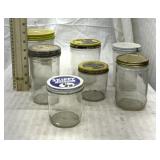 7 Vintage peanut butter jars