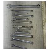 13 Snap-on combination wrenches