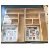 2 bamboo drawer organizers