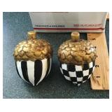 4 painted acorn decor
