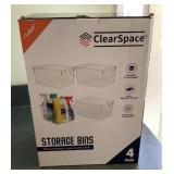 NEW 4-pk transparent storage bins