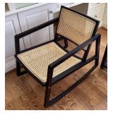 Rocking chair with wicker seat and back
