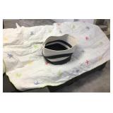 Large woven basket plus soft goods