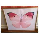 31x37 framed pink butterfly print