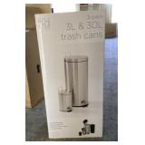 NEW 2-pack aluminum step-on trash cans