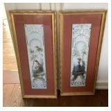 2 framed French prints