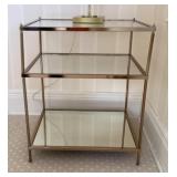 3-shelf glass side table