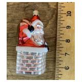 Radko mercury glass Santa in chimney ornament