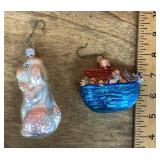2 mercury glass ornaments