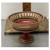 Ancient hand painted pottery compote
