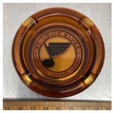 Amber glass St. Louis Blues ashtray