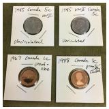 4 Canadian coins