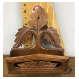 Carved walnut letter holder