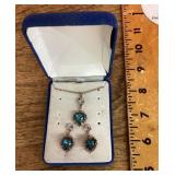 Rhinestone crystal necklace and earrings set