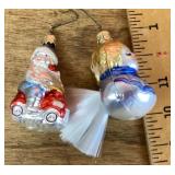 2 mercury glass ornaments