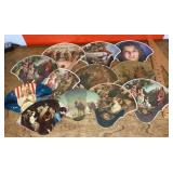 Tri-fold and flat advertising fans