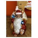 Mercury glass Santa Mouse ornament