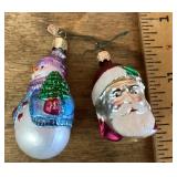 2 Old World Christmas mercury glass ornaments