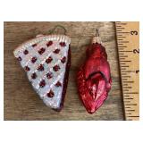 2 mercury glass ornaments