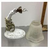 Vintage desk lamp with adjustable glass shade