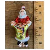 Mercury glass Santa ornament