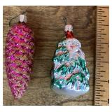 2 mercury glass ornaments