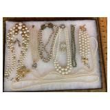 Collection of pearl and faux pearl jewelry