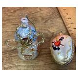 2 mercury glass ornaments