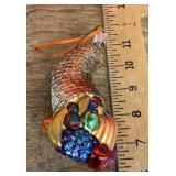 Mercury glass cornucopia ornament
