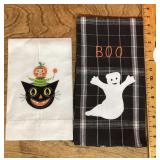 2 Halloween kitchen towels