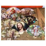 Bible story theme tri-fold advertising fans