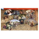 Bible story theme tri-fold advertising fans