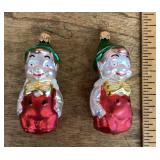 2 Old World Christmas mercury glass elf ornaments