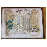 Collection of pearl and faux pearl jewelry
