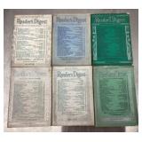 6 vintage Readers Digest magazines 1939-1941