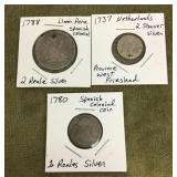 1700s silver coins x3