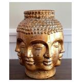Gold multi-face Buddha vase