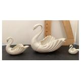 3 Lenox swans