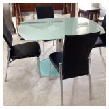 Modern glass top table and 4 chairs